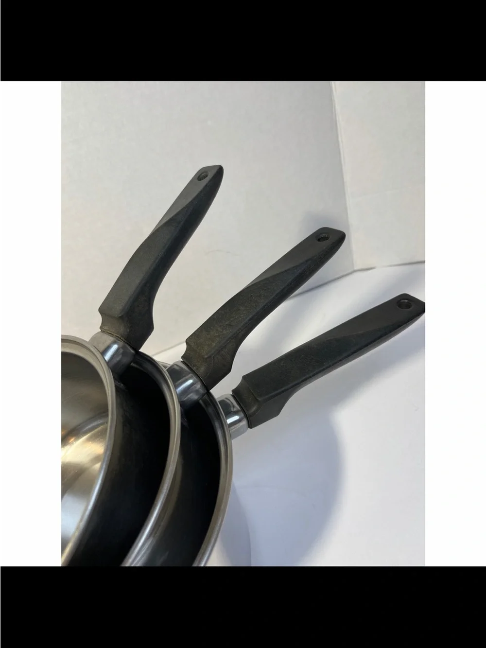 Vintage Ekco Stainless Steel Saucepan Set with Lids - Silver